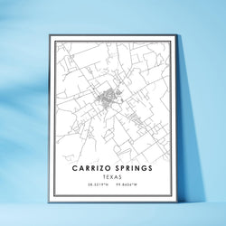 Carrizo Springs, Texas Modern Map Print 