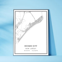
              Ocean City, New Jersey Modern Map Print 
            