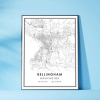 Bellingham, Washington Modern Map Print 