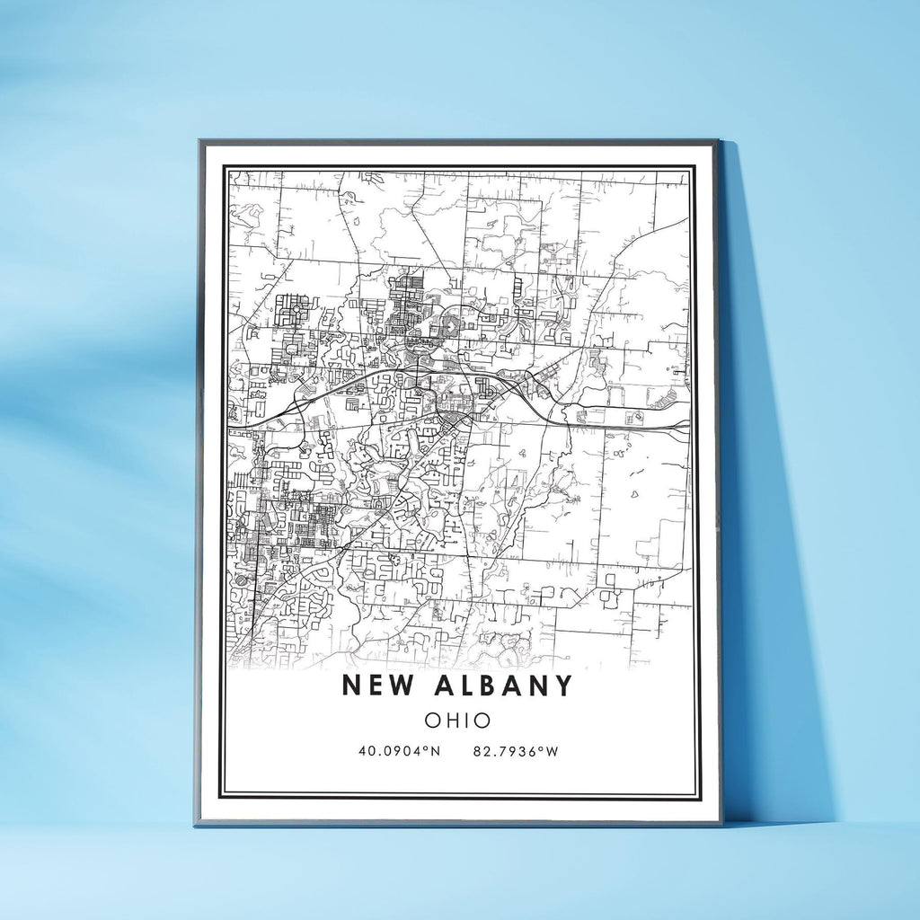 New Albany, Ohio Modern Map Print 