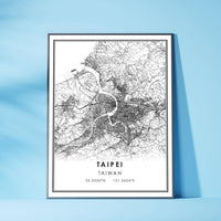 
              Taipei, Taiwan Modern Style Map Print
            