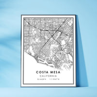 Costa Mesa, California Modern Map Print 