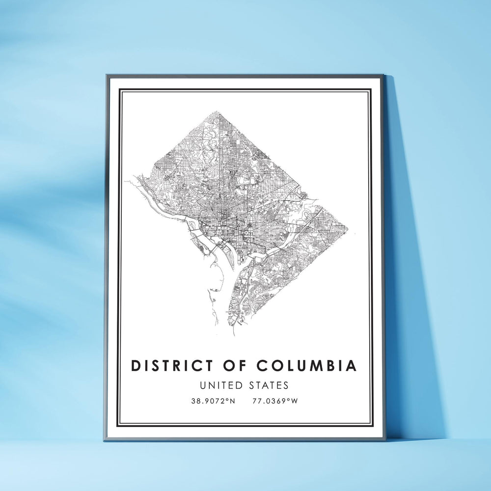 District of Columbia, United States Modern Map Print 
