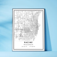 
              Racine, Wisconsin Modern Map Print
            