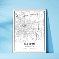 Jackson, Michigan Modern Map Print 