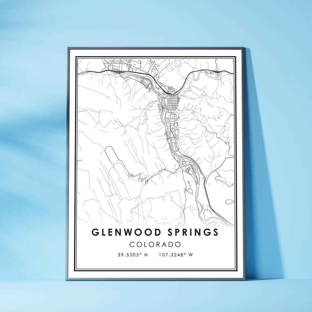 Glenwood Springs, Colorado Modern Map Print 