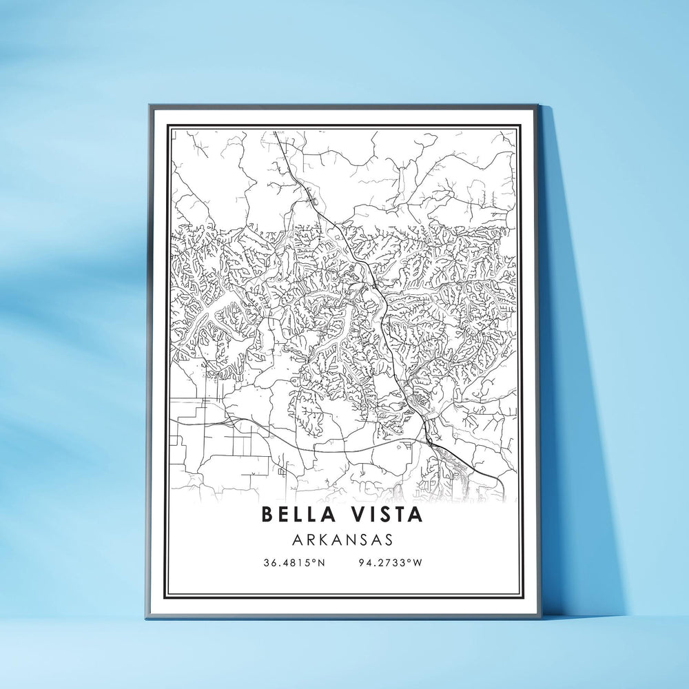 Bella Vista, Arkansas  Modern Map Print 