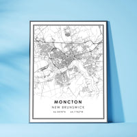 
              Moncton, New Brunswick Modern Style Map Print
            