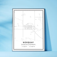 
              Norquay, Saskatchewan Modern Style Map Print 
            