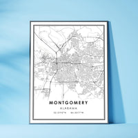 
              Montgomery, Alabama Modern Map Print
            