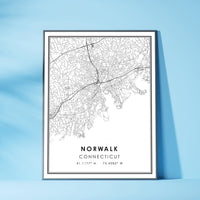 
              Norwalk, Connecticut Modern Map Print 
            