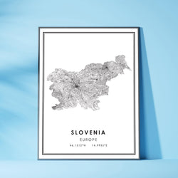 Slovenia, Europe Modern Style Map Print 