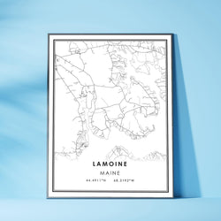 Lamoine, Maine Modern Map Print 
