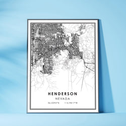 Henderson, Nevada Modern Map Print 