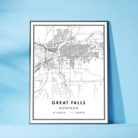 
              Great Falls, Montana Modern Map Print 
            