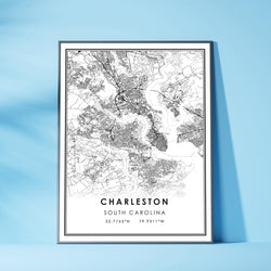 Charleston, South Carolina Modern Map Print 