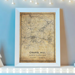 Chapel Hill, North Carolina Vintage Style Map Print 