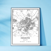 
              Zagazig, Egypt Modern Style Map Print 
            