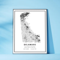 
              Delaware, United States Modern Style Map Print 
            