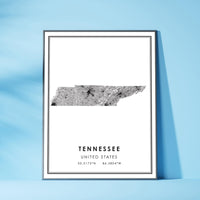 
              Tennessee, United States Modern Style Map Print
            