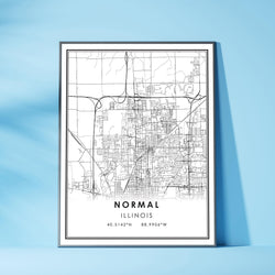 Normal, Illinois Modern Map Print