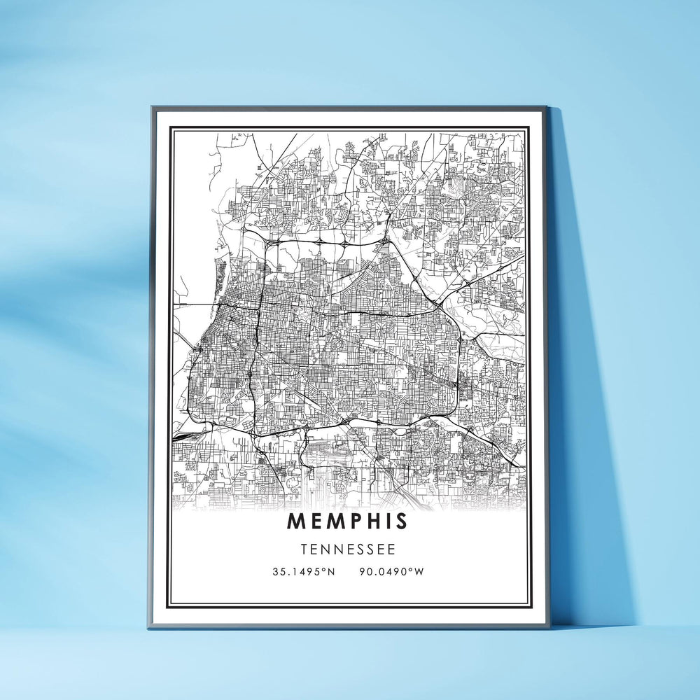Memphis, Tennessee Modern Map Print 