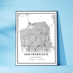 San Francisco, California Modern Map Print 