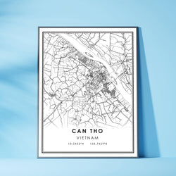 Can Tho, Vietnam Modern Style Map Print 