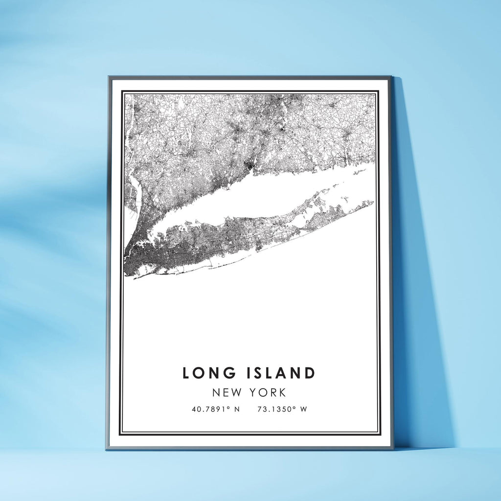 Long Island, New York Modern Map Print 