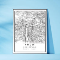 
              Prague, Czech Republic Modern Style Map Print 
            