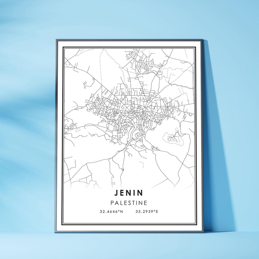 Jenin, Palestine Modern Style Map Print