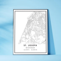 
              St. Joseph, Michigan Modern Map Print 
            