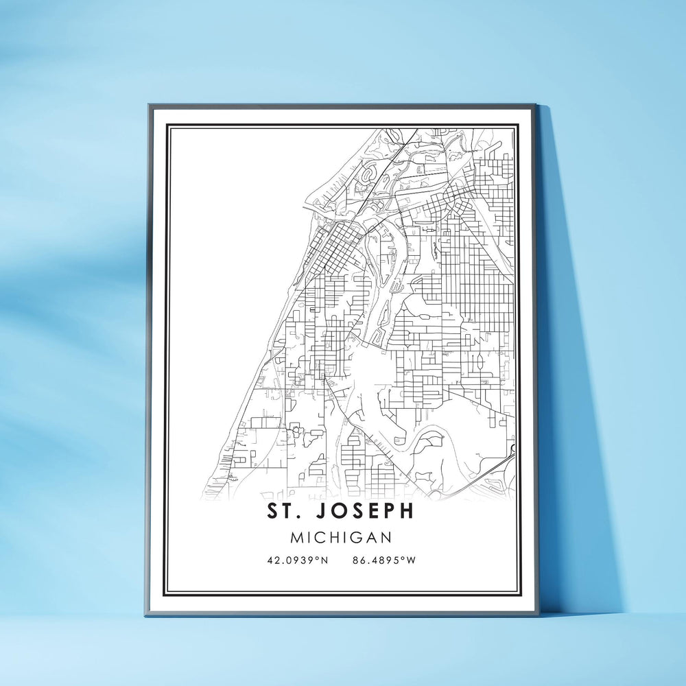 St. Joseph, Michigan Modern Map Print 