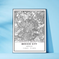 
              Mexico City, Mexico Modern Style Map Print 
            