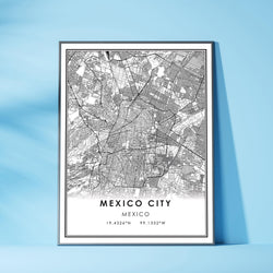 Mexico City, Mexico Modern Style Map Print 