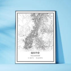 Quito, Ecuador Modern Style Map Print 