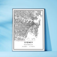 
              Sydney, Australia Modern Style Map Print 
            