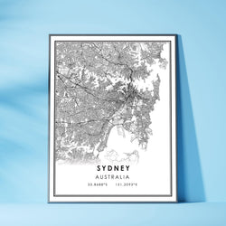 Sydney, Australia Modern Style Map Print 