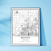 
              Westfield, Indiana Modern Map Print
            