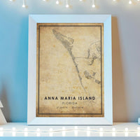 Anna Maria Island, Florida Vintage Style Map Print 