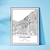 
              Cleveland, Ohio Modern Map Print 
            