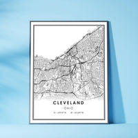 Cleveland, Ohio Modern Map Print 