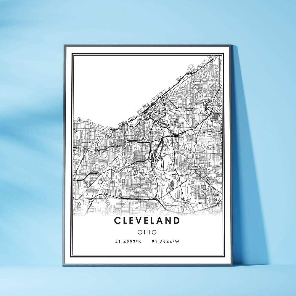Cleveland, Ohio Modern Map Print 