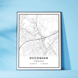 Occoquan, Virginia Modern Map Print 