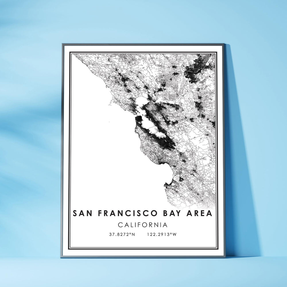 San Francisco Bay Area, California Modern Map Print 