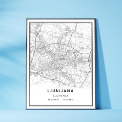 Ljubljana, Slovenia Modern Style Map Print