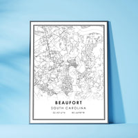 
              Beaufort, South Carolina Modern Map Print
            