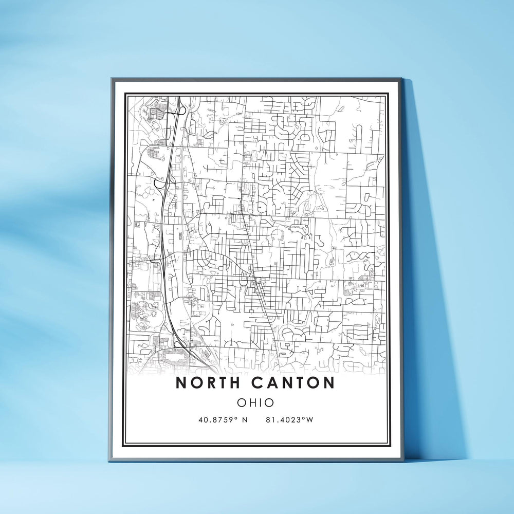 North Canton, Ohio Modern Map Print 