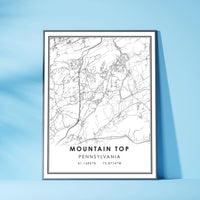 
              Mountain Top, Pennsylvania Modern Map Print 
            