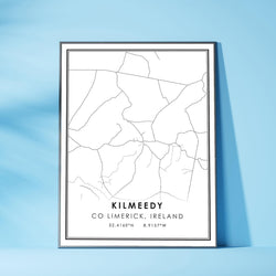 Kilmeedy, Ireland Modern Style Map Print 